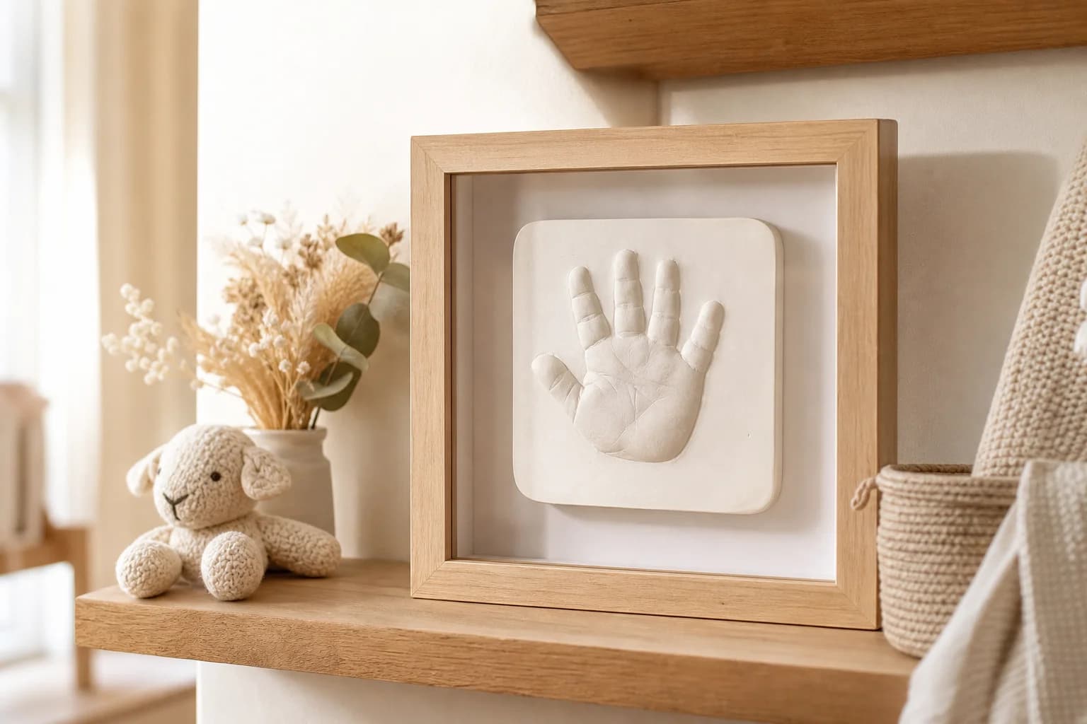 A finished keepsake frame displayed at home